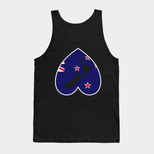 Love New Zealand Down Under Heart Tank Top